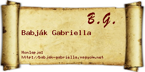 Babják Gabriella névjegykártya